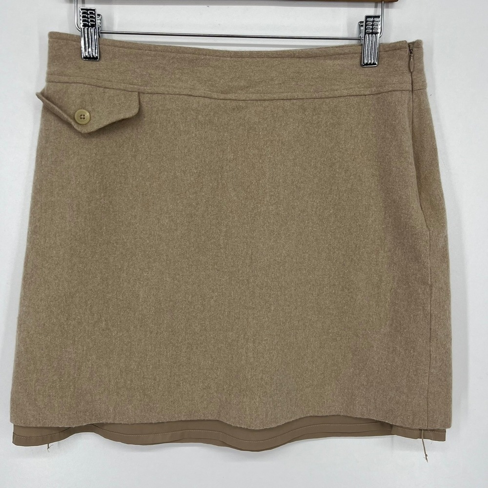 Banana Republic Womens Wool Cashmere Blend Mini Skirt Camel Tan Size 8
